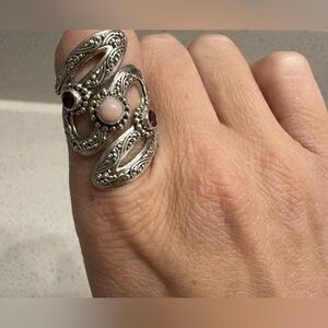 Allure Ring™ in Pink Peruvian Opal And Rhodolite Garnet Size 6